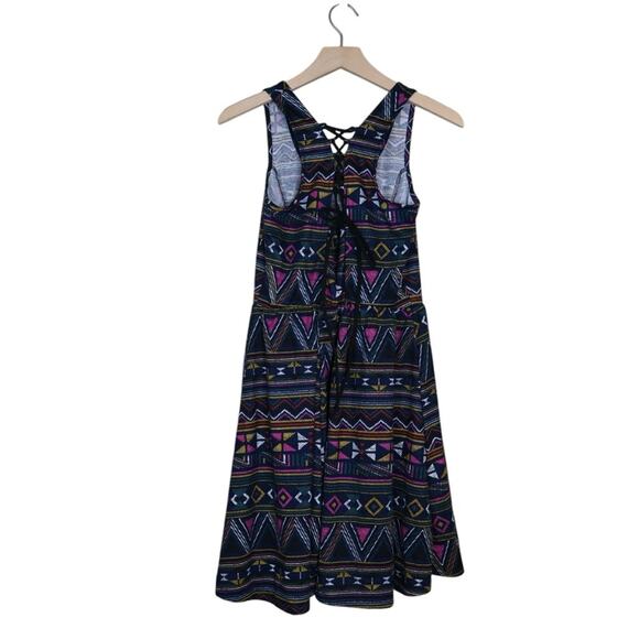 Jessica Simpson Womens M Jayne Aztec Print Tie Back Fit & Flare Dress - Picture 2 of 10